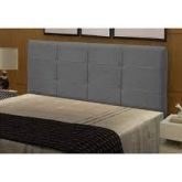 Cabeceira Casal London 140 Veludo Suede Cinza SR Cabec