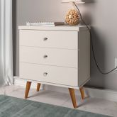 Mesa de Cabeceira Status 3G Off White J A Moveis