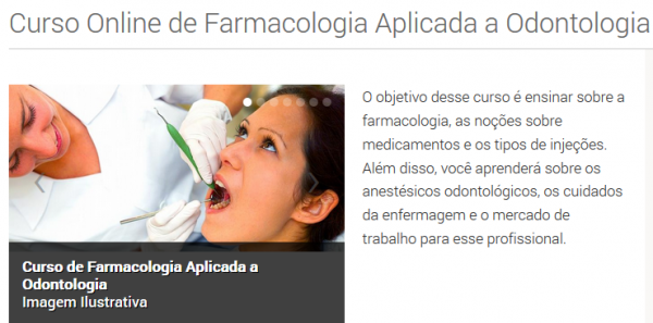 Curso Online de Farmacologia Aplicada a Odontologia