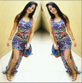 VESTIDO NÓ LONGO ESTAMPADO