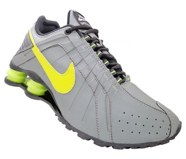 Tênis Nike Shox Junior Prata e Verde Limão
