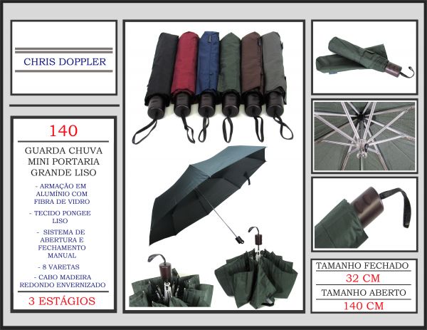 REF. 140 - GUARDA CHUVA MINI MANUAL PORTARIA LISO