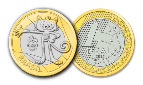 Moedas dos 2 Mascotes das Olimpíadas Rio 2016 - Frete Grátis