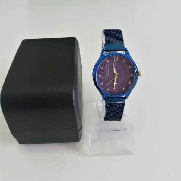 Relógio Femino Pulseira Magnética Azul