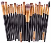 Pincel 20 Peças Maquiagem Profissional Pinceis Cerdas Kit