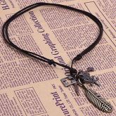 colares indiano do vintage dos homens esconder pena de corda (1pc) #02147134
