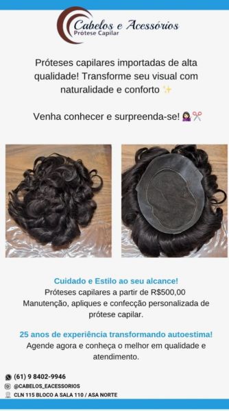 Prótese capilar  venda e manutenção
