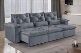 Estofado Retratil Reclinavel Atlas 290 3x80 Vel Inca Grafite 10 Idealle