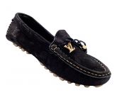 Mocassim Feminino Louis Vuitton Couro Preto