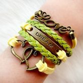 Pulseira Artesanal, em Couro, Frete Gátis.