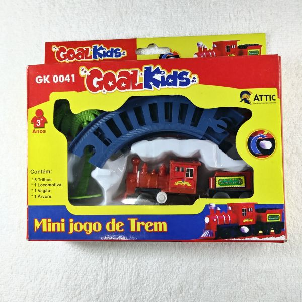 Jogo de trenzinho - mini jogo de trem goal kids com 9 peças