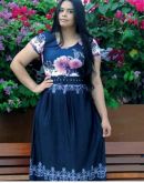 Vestidos Longos em suplex azul M