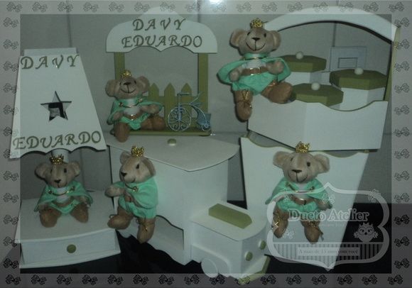 Kit de higiene em m.d.f ursinho príncipe..