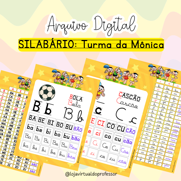 SILABÁRIO- Ilustrado - Cursivo - Bastão