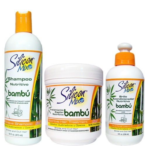 Kit Silicon Mix Bambu - Shampoo, Leave in Acondicionador Nutritivo e Máscara 450 G