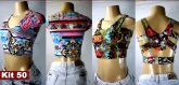 kit 30 blusa Top croped com bengaline
