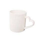Caneca branca alça de coração 325ml.importada AAA