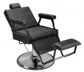 Cadeira Poltrona Barbearia Salão Barber Black Taça Cromada