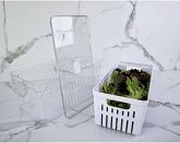 OU OF350NT Organizador de Geladeira com Escorredor Interno, 5 L - Caixa Plástica para Legumes, Salad