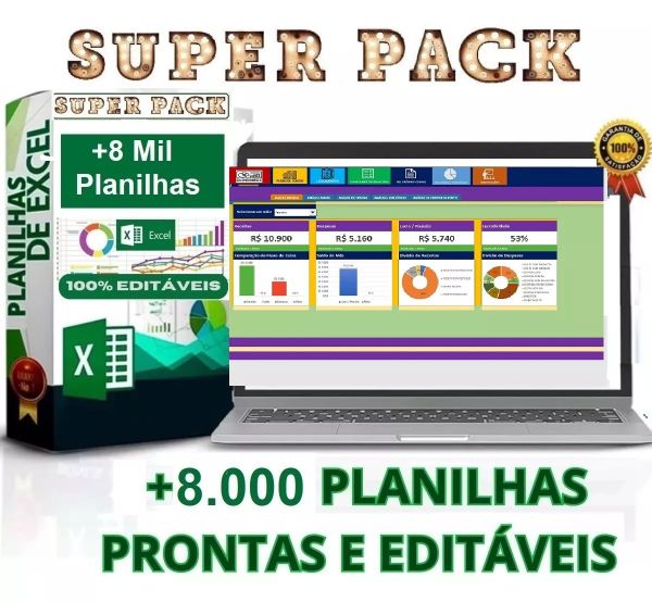 Controle Financeiro Empresarial + 8 Mil Planilhas + Bônus