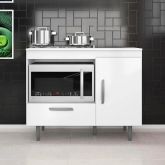 Balcao de Cozinha para CookTop 1P1G 4 Bocas Branco Alecrim Poliman