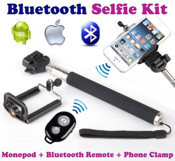 pau de selfie brinde controle via bluetooth