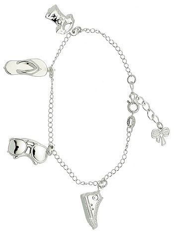 Pulseira Jovem folheada a prata, contendo pingentes - Cod: P337 P