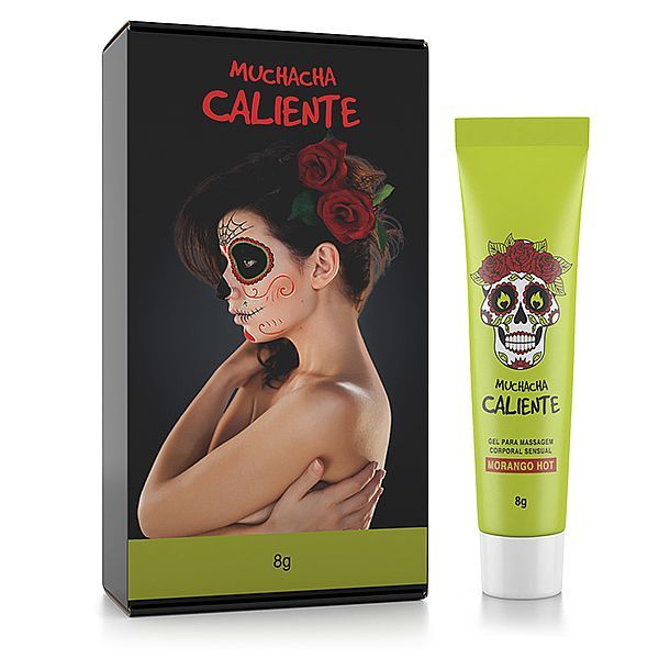 Gel Excitante Beijável Muchacha Caliente Morango Hot - 8g