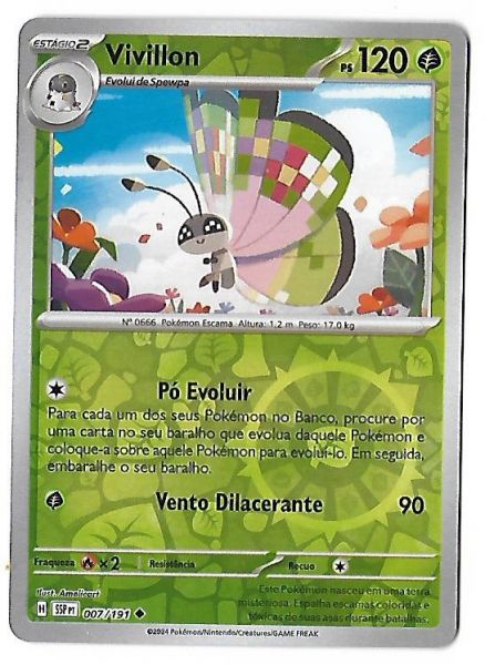 Pokemon Vivillon Reverse Foil Escarlate e Violeta Fagulhas Impetuosas
