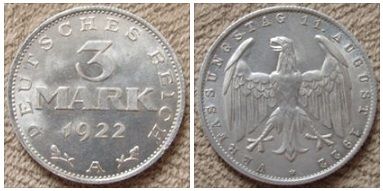 Moeda da Alemanha, 3 Mark