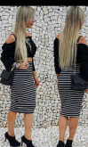 ♡ Conjunto de croped e saia ponto Roma