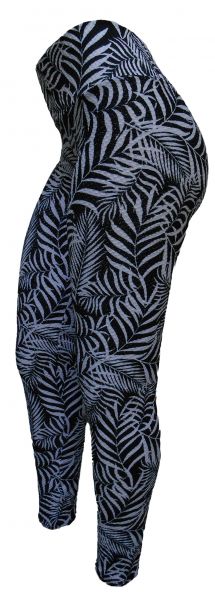 Legging Plus Size(60/62) em jacquard piquet estampado preto e branco