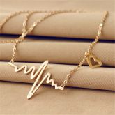 Colar Dourado Pingente Romântico Coração Original