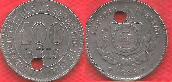 V014-2 - 100  Réis 1884 - c furo-