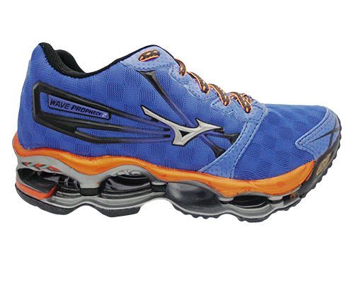 tenis mizuno wave prophecy azul e laranja