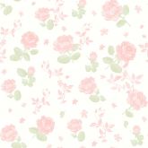 Papel de Parede Bambino's Bobinex (Nacional) - Floral (Tons de Rosa/ Verde/ Branco 3361