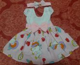Vestido Rosa com Unicórnios Grandes