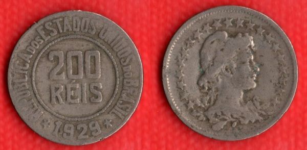 V101-4 - 200 Réis 1929 - Tiragem 2.440.000
