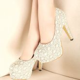 Scarpin Renda Creme Cod 19.