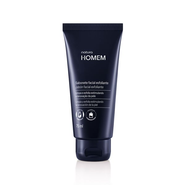 Homem sabonete facial esfoliante - 75ml