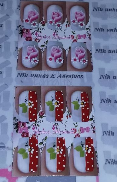 Cartela de adesivo com 10