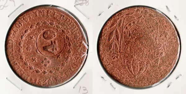 C629-2 - 80 Réis com carimbo de 40 - 1830R