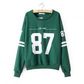Green Sweatshirt Women Active Sport