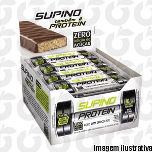 Supino Protein Bar Coco com Chocolate 30 gramas Banana Brasil Só Paga o Frete
