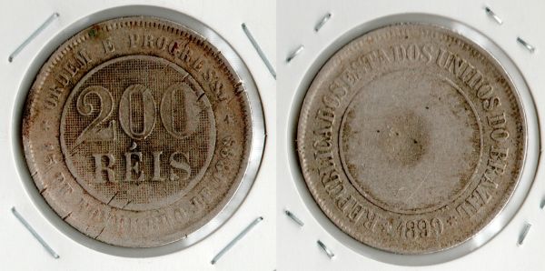 V052-2 - 200 Réis 1899 - Tiragem 2.723.500