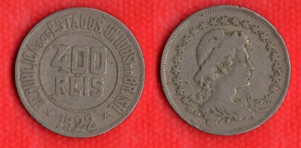 V112-4 - 400 Réis 1922 -Tiragem 1.275.000