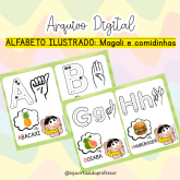 ALFABETO ILUSTRADO - Magali e comidinhas