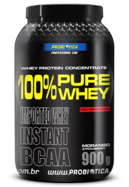 100% Pure Whey Probiótica Morango 900g