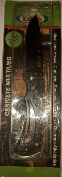 Canivete Multiuso Pequeno 16cm Pesca Camping Aço Inoxidável