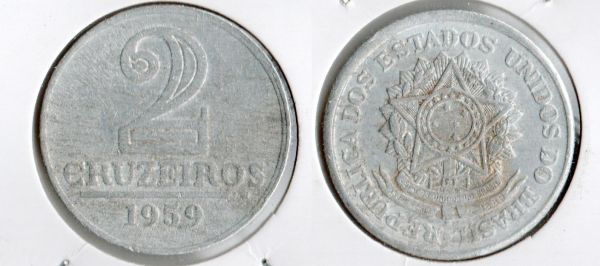 V281-2 - 2,00  cruzeiros 1959 - Tiragem 20.894.000